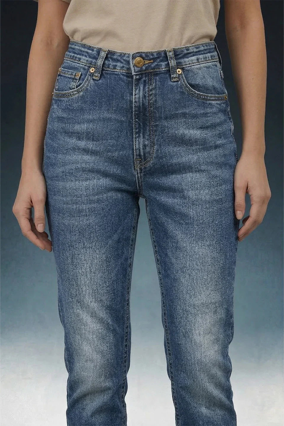 Blue Tinted High Rise Skinny Women Jeans