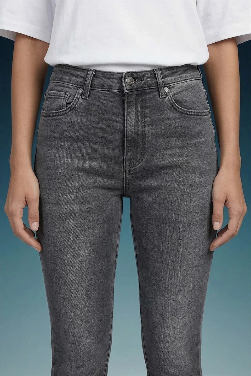 Grey High Rise Skinny Women Jeans