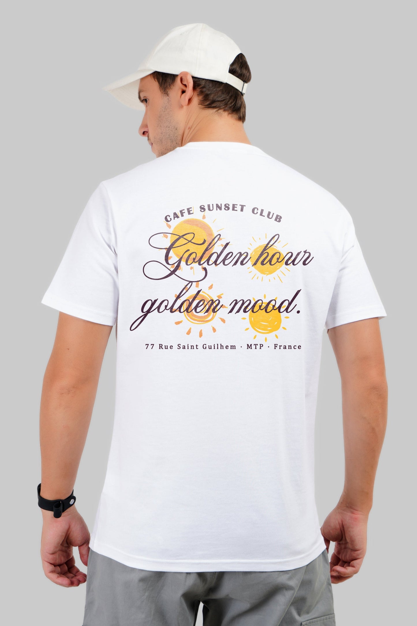 Cafe Underrated Club White Regular Fit T-Shirt Men
