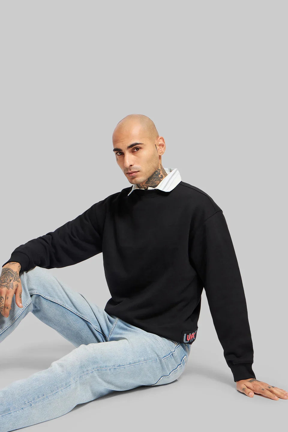 URC Side Print Black Sweatshirt