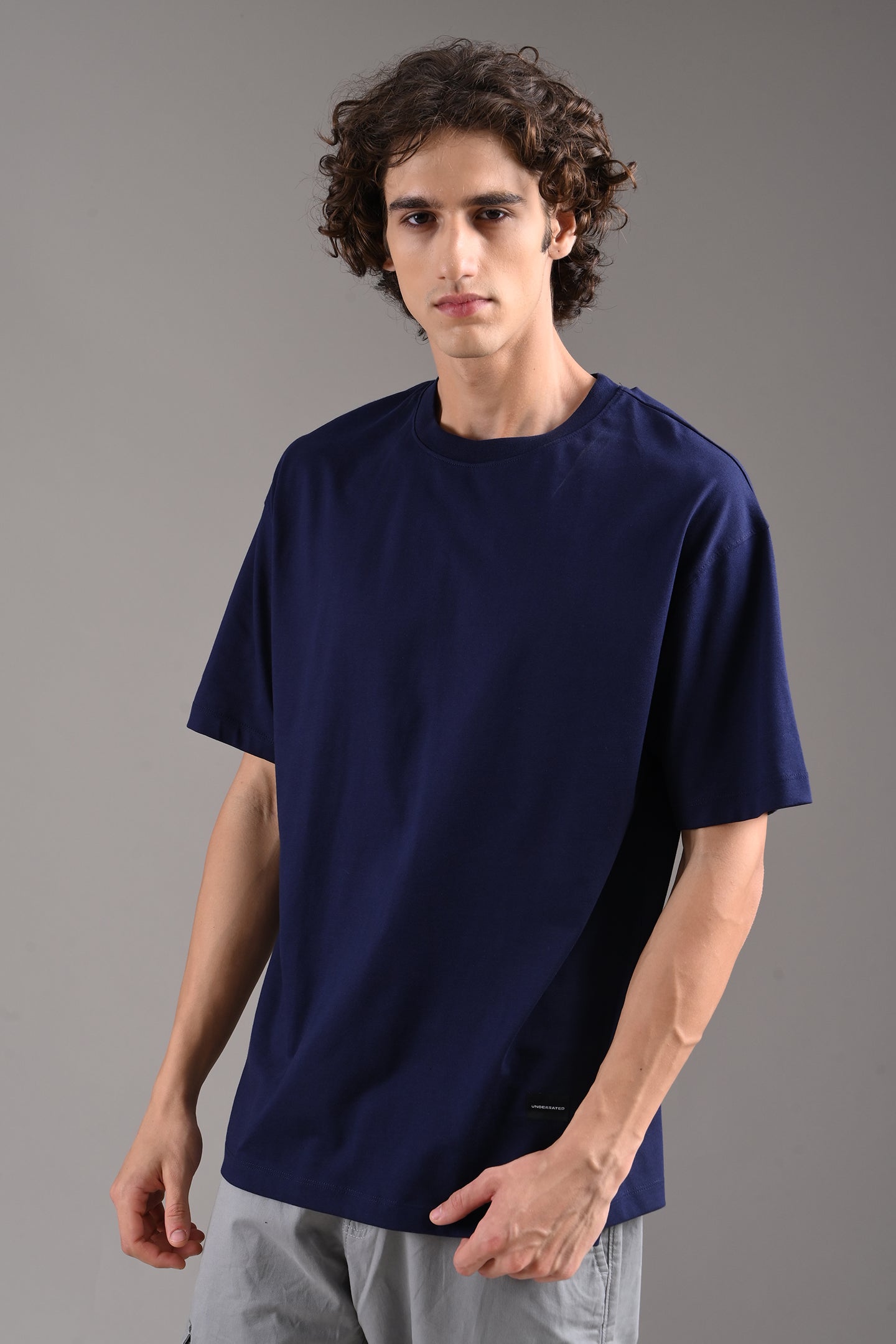Pack of 4 Oversized T-shirts - Navy/Blue/Grey/White