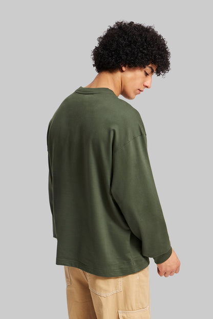 Olive Green Solid T-Shirt