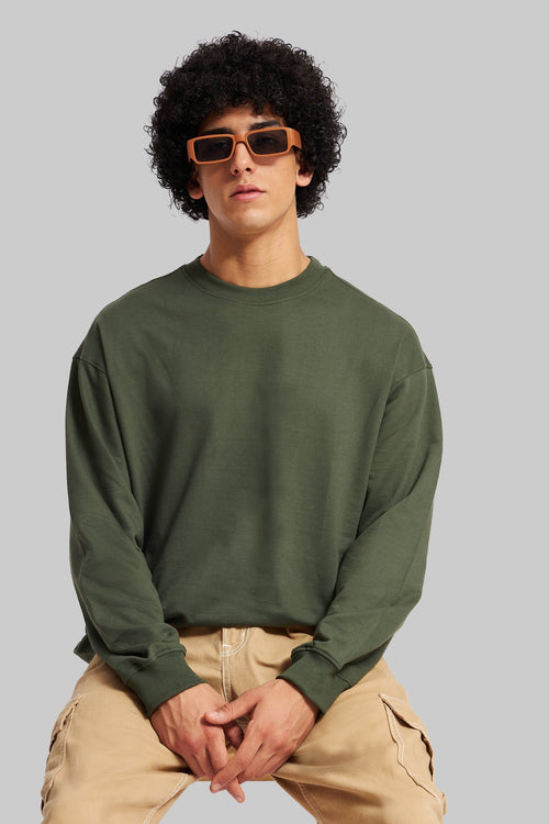 Olive Green Solid T-Shirt
