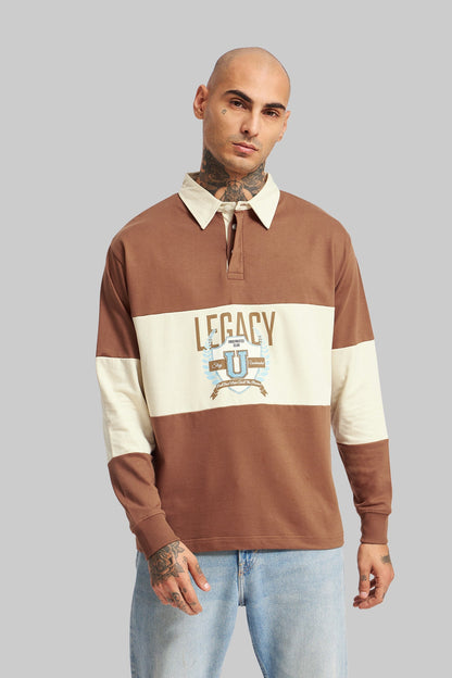 Brown And Beige Men's Polo