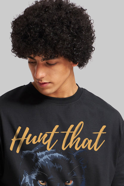 Hunt That Dream Black Oversized Fit T-Shirt Men