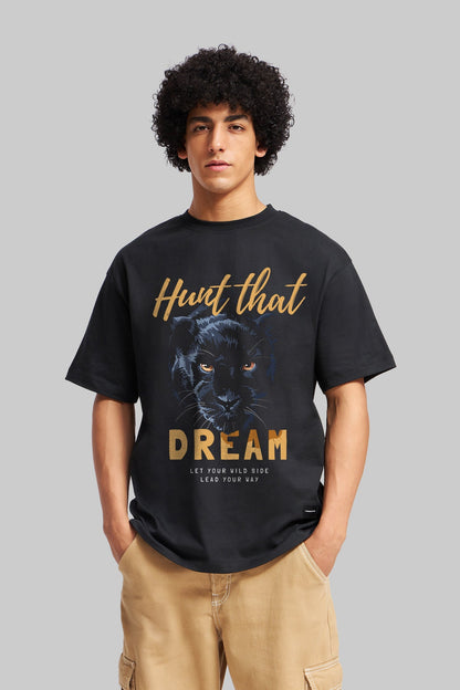 Hunt That Dream Black Oversized Fit T-Shirt Men