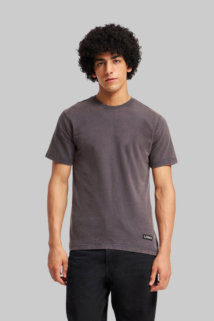 Solid Grey Acid Washed Tee