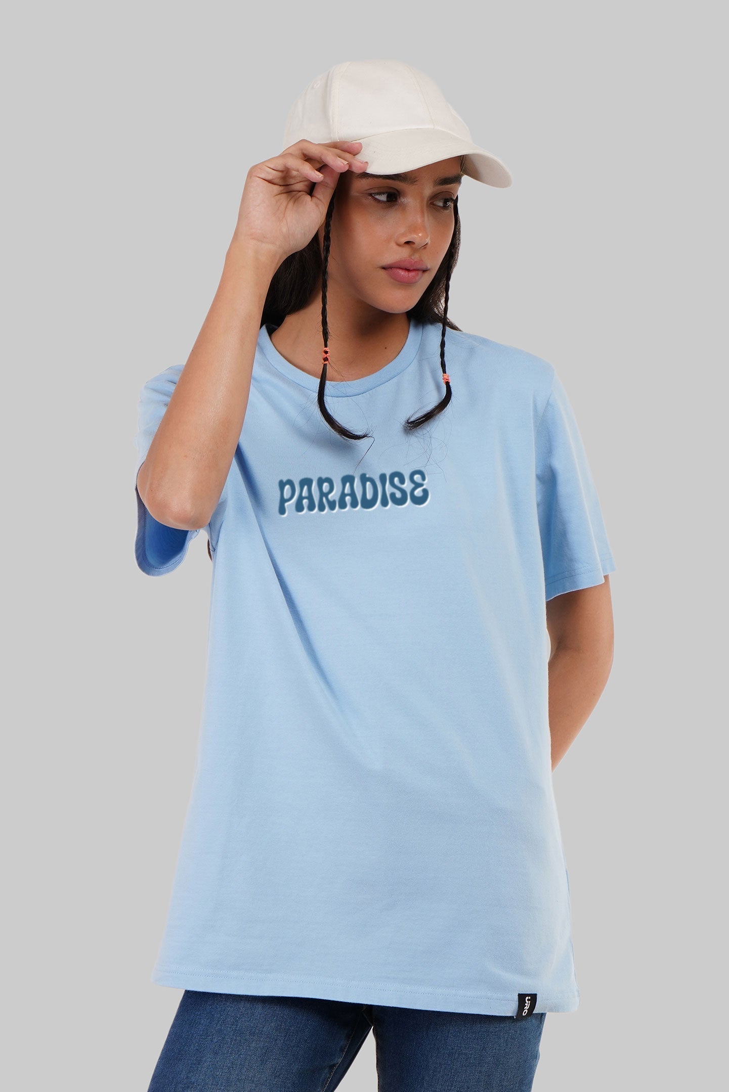 Paradise Sky Blue Boyfriend Fit T-Shirt Women