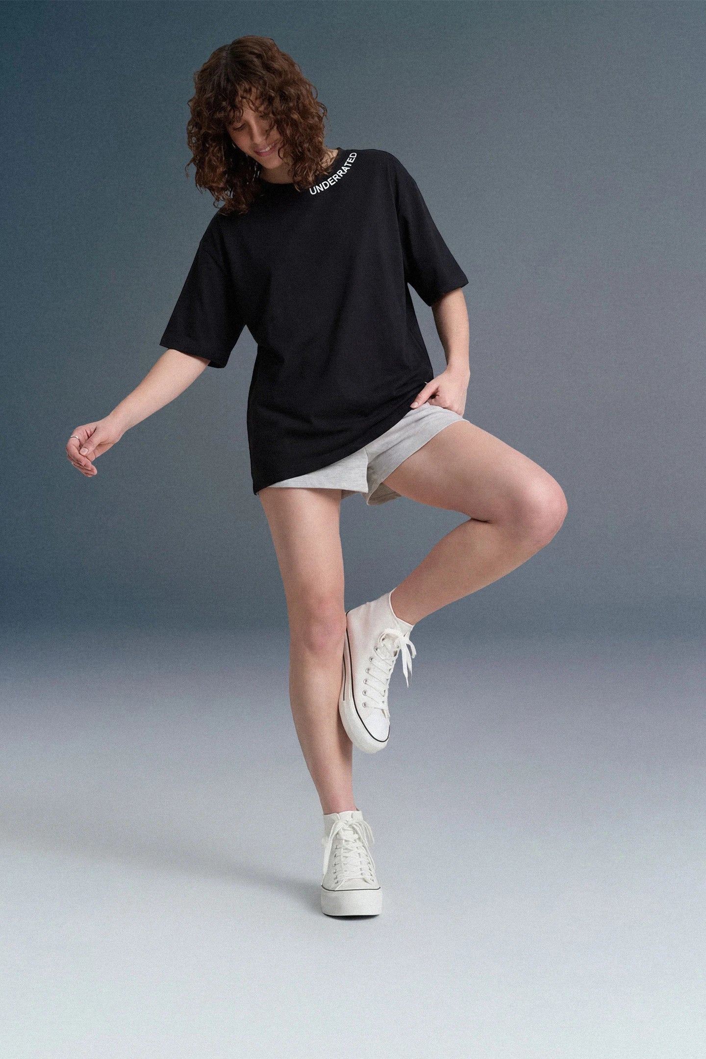 Underrated Curve Black Oversized T-shirt (UNISEX)