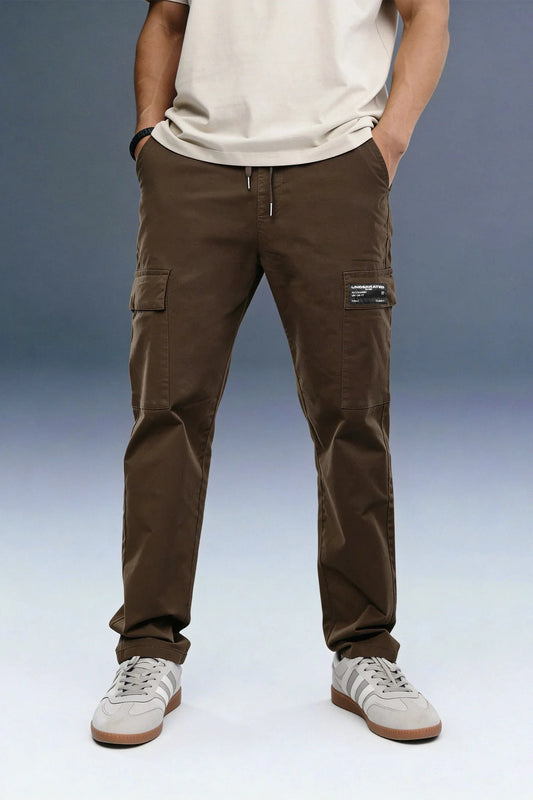 Brown Mid Rise Regular Fit Men's Cargo
