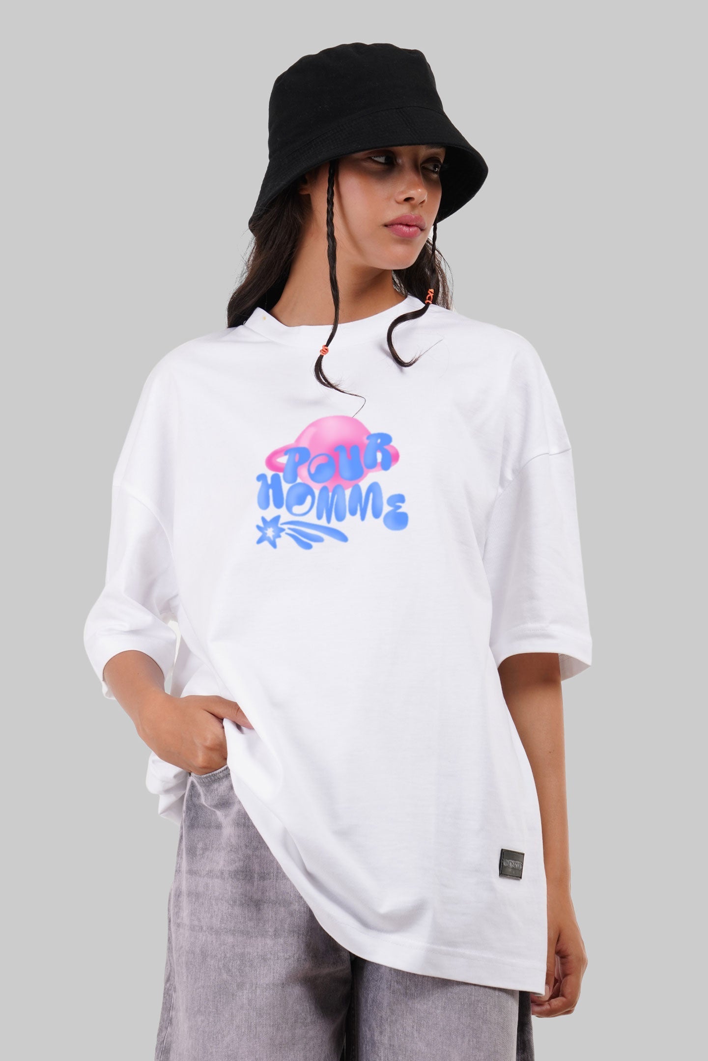 Pour Homme White Baggy Fit T-Shirt Women