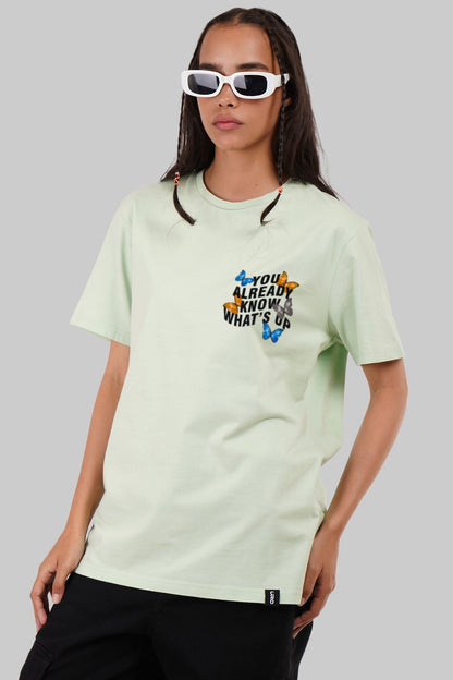 You Already Know Whats Up Mint Green Boyfriend Fit T-Shirt Women