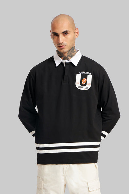 White Striped Black Polo