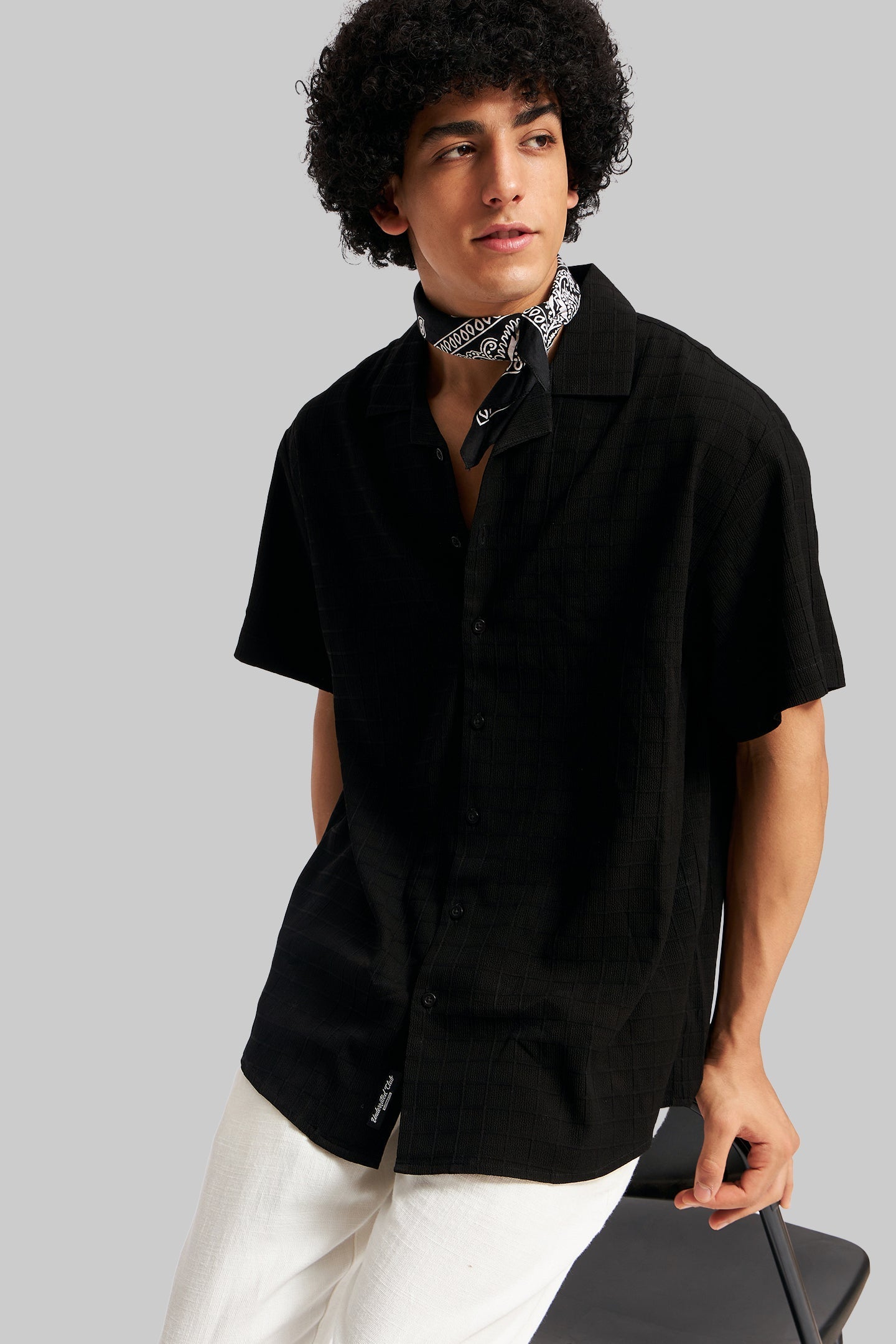 Black Textured Shirt