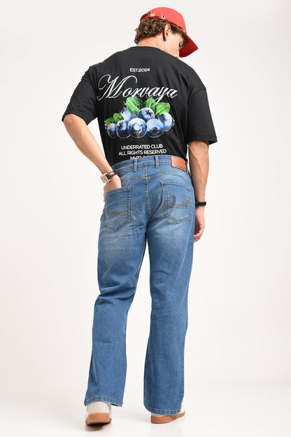 Blue High Rise Men's Bootcut Jeans
