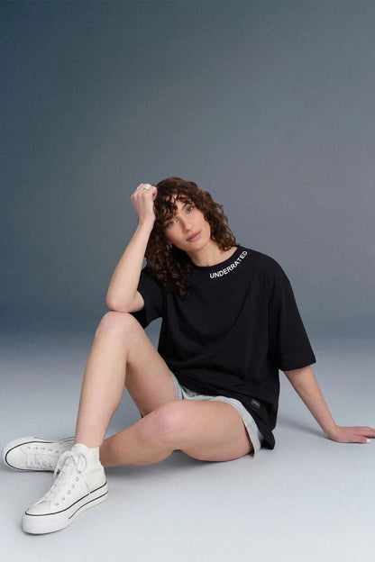 Underrated Curve Black Oversized T-shirt (UNISEX)