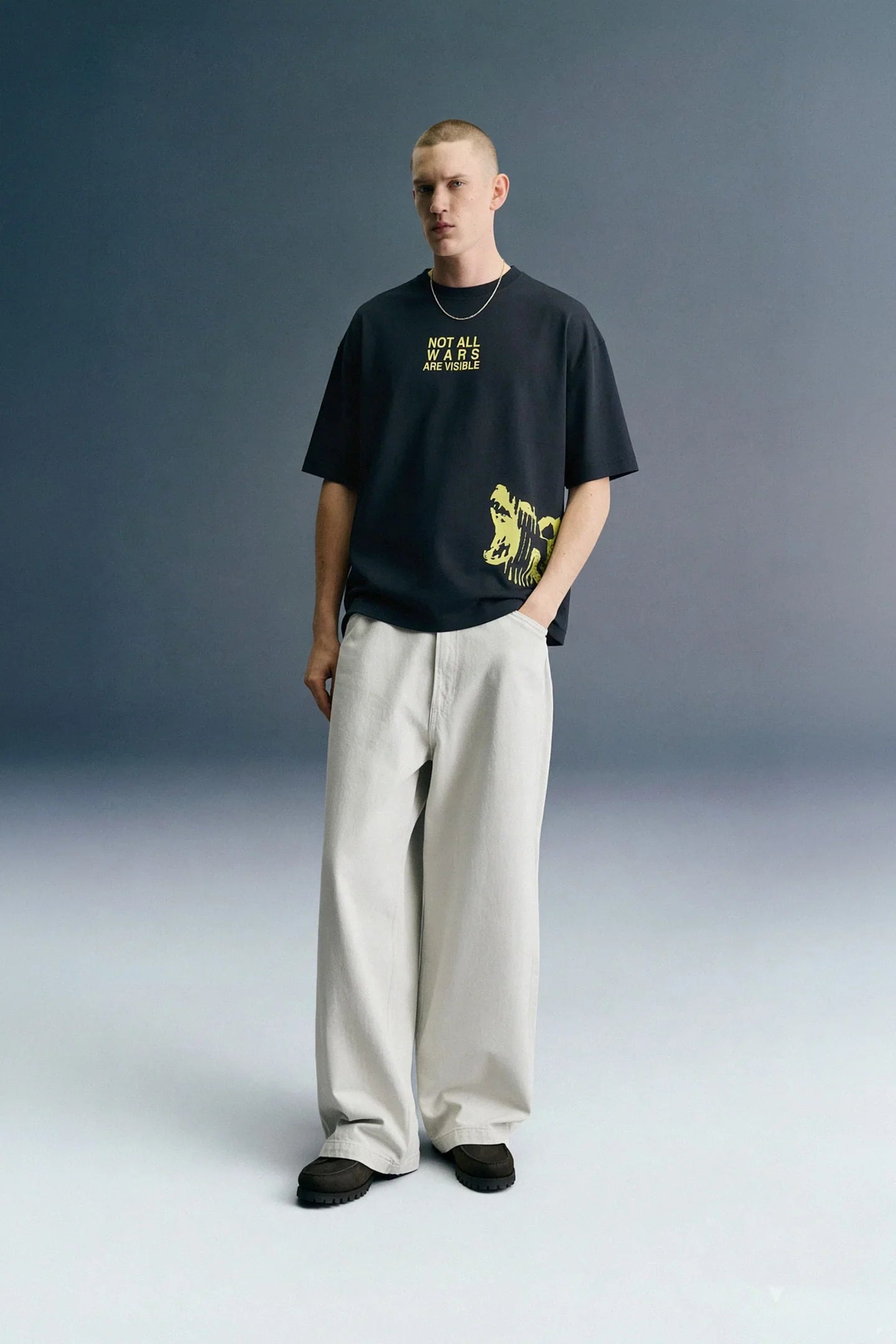 War Bear Blue Oversized T-shirt Men