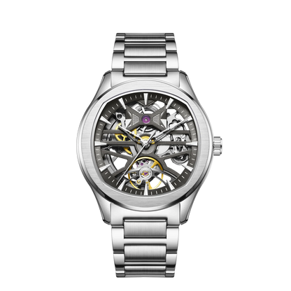 Automatic Skeleton Men’s Watch – Steel Case & Strap