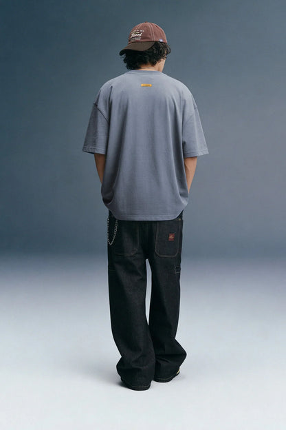 URC Splashed Blue Oversized T-shirt Men