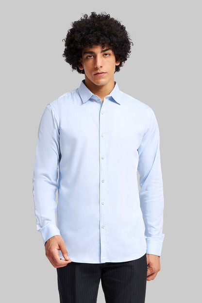Pack of 2 Slim Fit Men's Shirt Combo - Black/ Blue