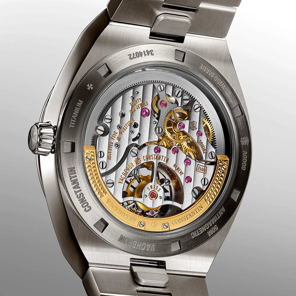 Vacheron Constantin Overseas Tourbillon 42.5mm Burgundy Red Dial Titanium Bracelet Watch - Berry's Jewellers