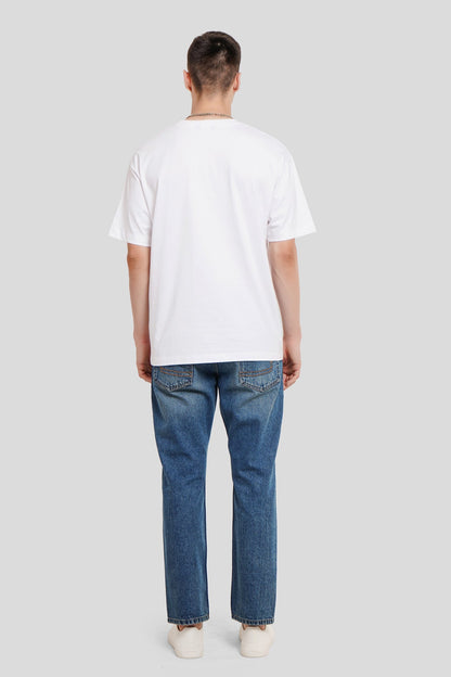 All Things Take Time Graphic White Oversized Fit T-Shirt Men