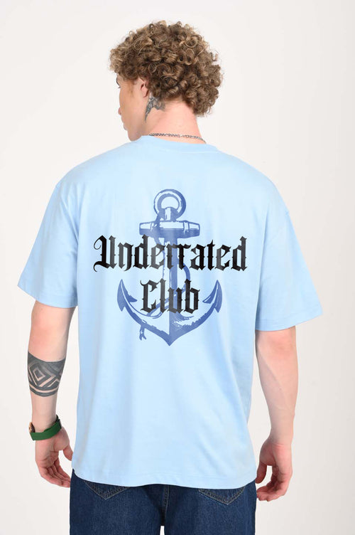 Anchor Sky Blue Oversized Fit T-Shirt Men