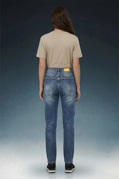 Blue Tinted High Rise Skinny Women Jeans