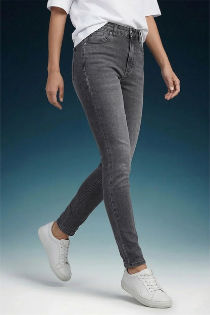 Grey High Rise Skinny Women Jeans