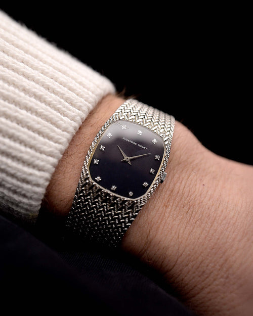 Audemars Piguet Cobra vintage watch, 18k white gold, grey diamond dial