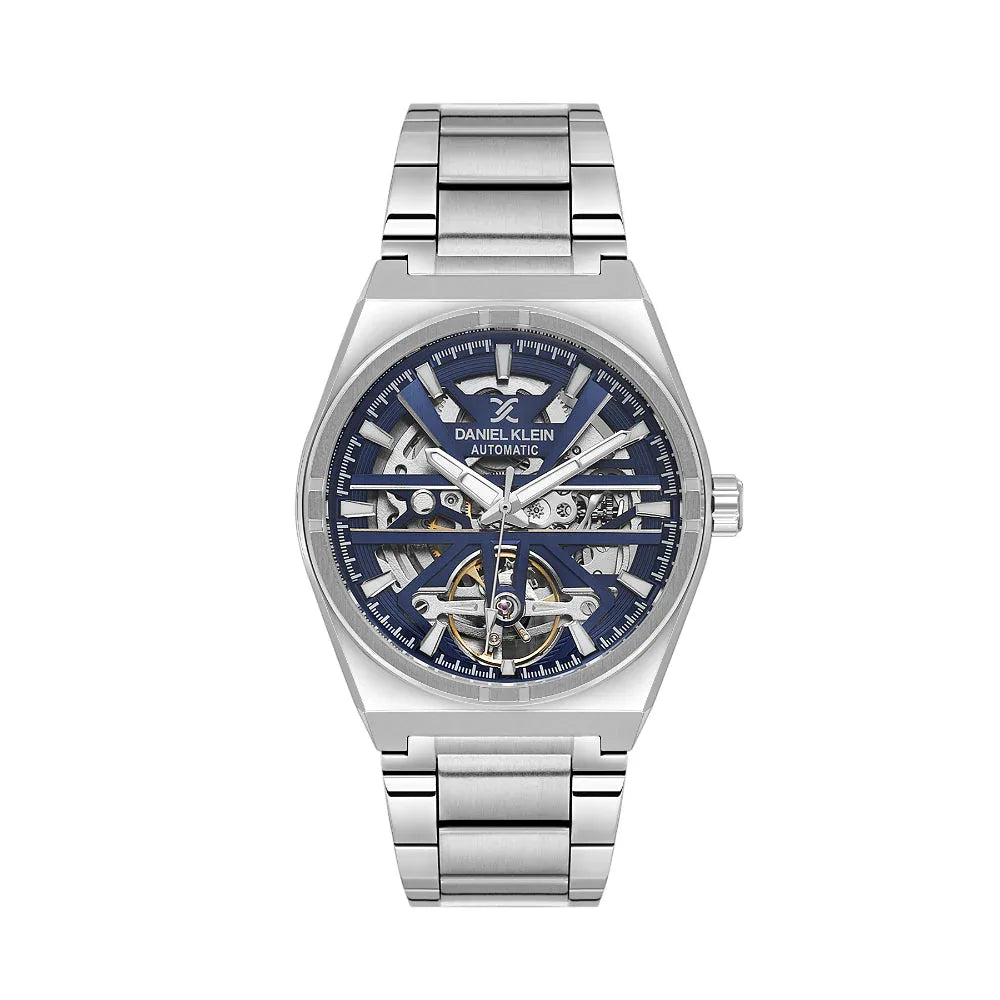 Daniel Klein Skeleton Silver Stainless Steel Watch for Men DK.1.14268-4 - Daniel Klein Saudi Arabia