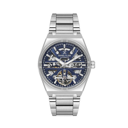 Daniel Klein Skeleton Silver Stainless Steel Watch for Men DK.1.14268-4 - Daniel Klein Saudi Arabia