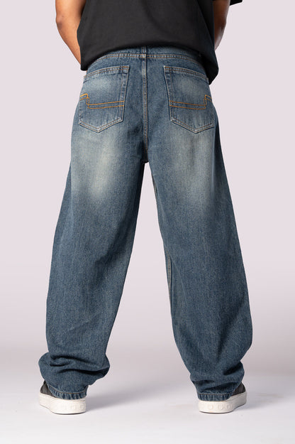 Vintage Blue Men's Baggy Fit Jeans
