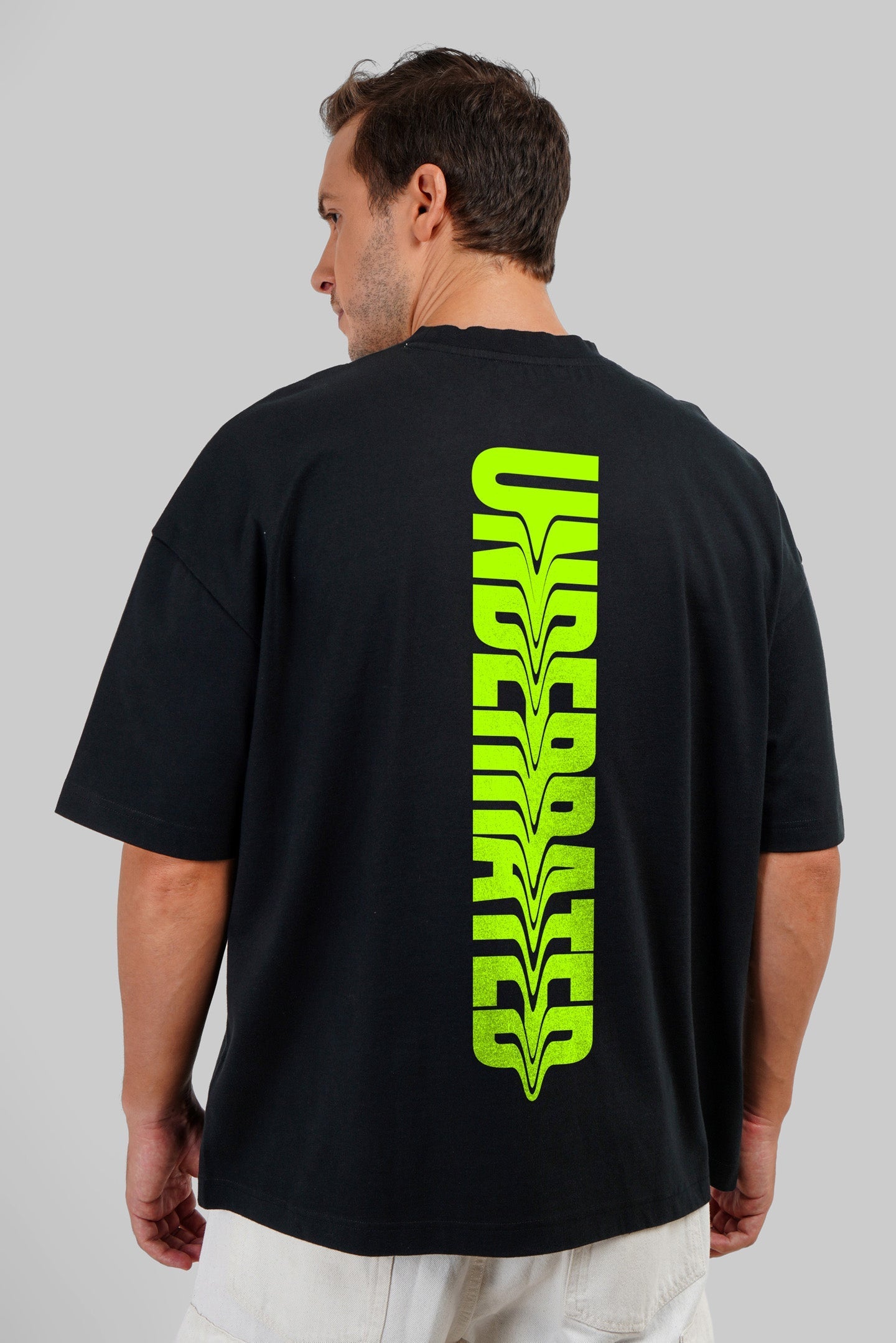Underrated Green Black Baggy Fit T-Shirt Men
