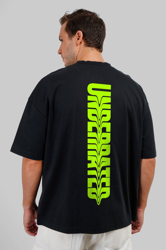 Underrated Green Black Baggy Fit T-Shirt Men
