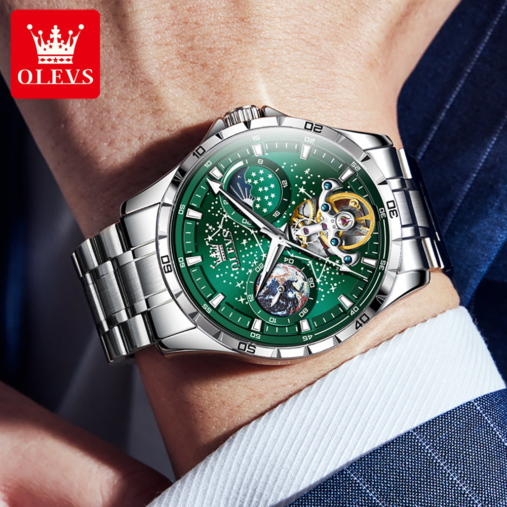 OLEVS 42mm Starry Sky Automatic Mechanical Men's Watch