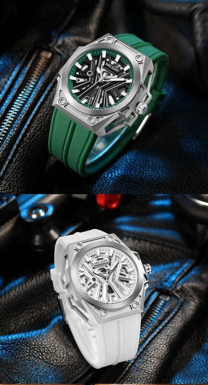 Skeleton Face Mechanical Watch - Stainless Steel Waterproof