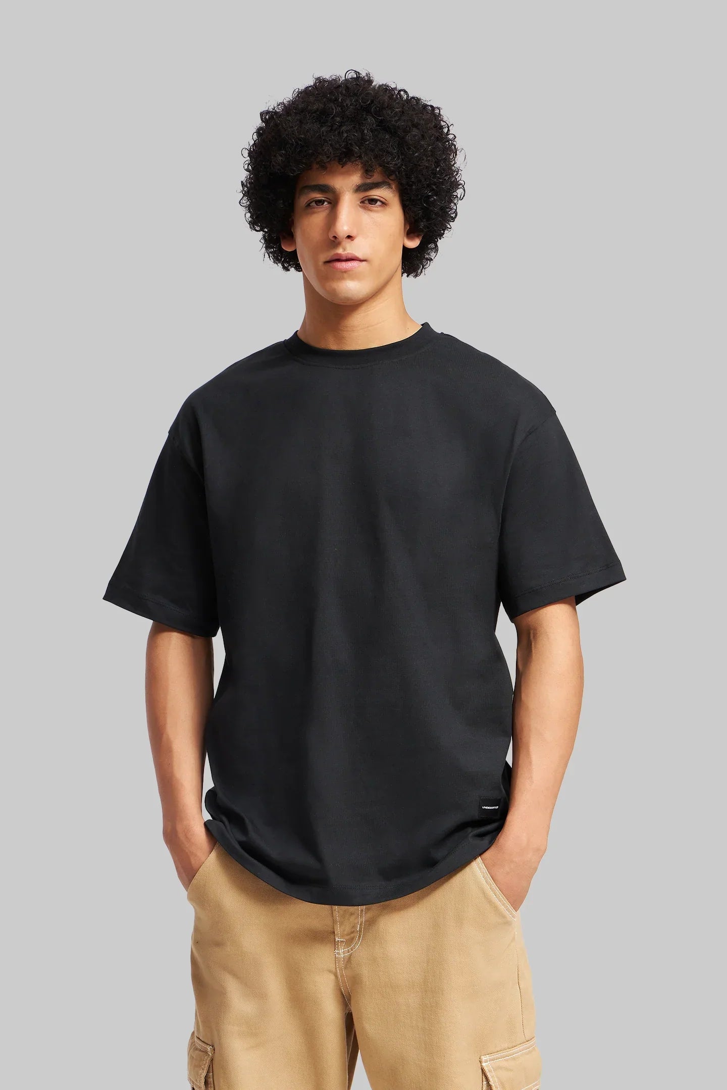 Pack of 3 Oversized Fit T-shirts - Beige/Black/Lilac