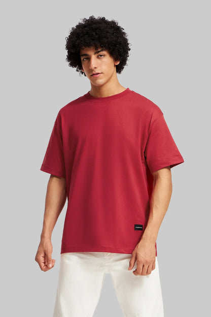 Pack of 4 Oversized Fit T-shirts - Red/Black/Blue/Navy
