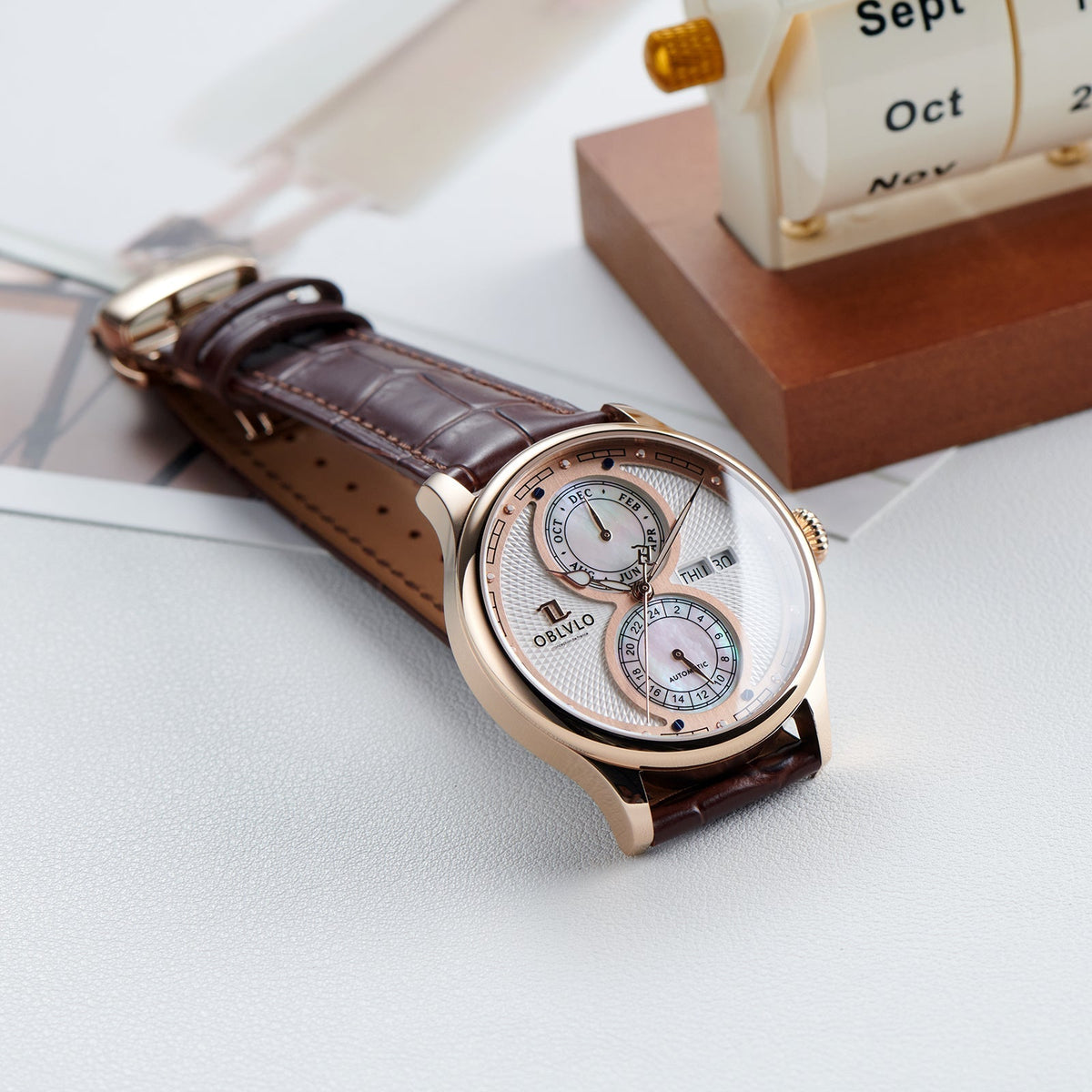 Mother of Pearl  AM Vintage Dress Design  Automatic Watch