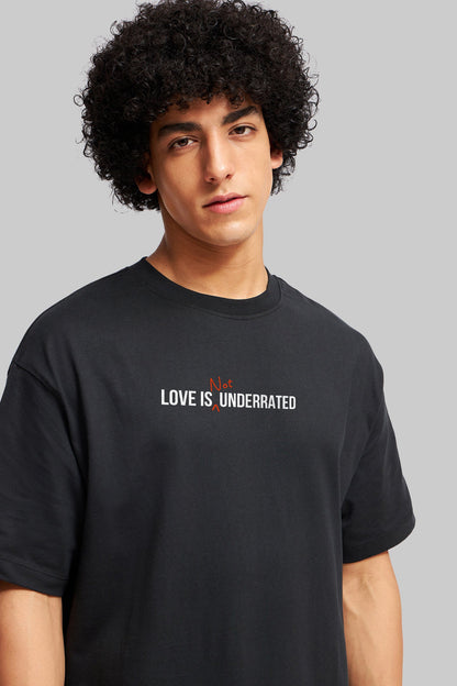 Regret Black Oversized Fit T-Shirt Men