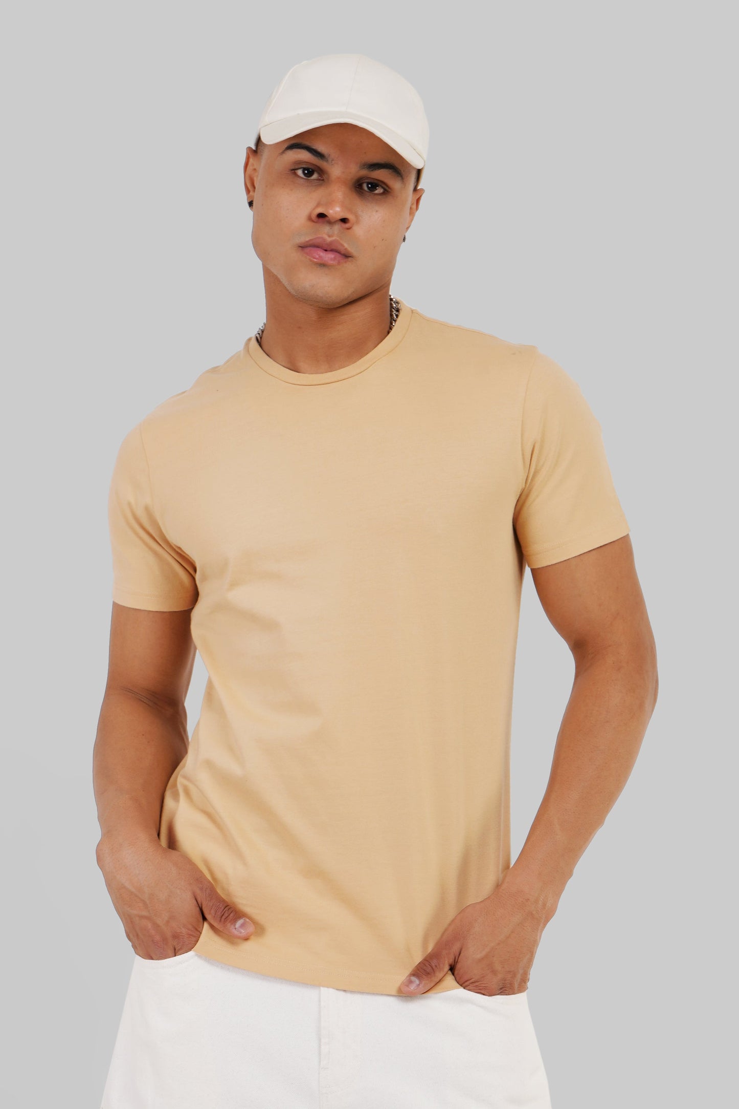 Pack of 5 Regular Fit T-shirts - Green/Black/Blue/Beige/Grey