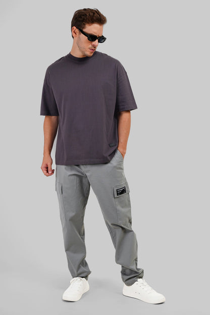 Time To Begin Dark Grey Baggy Fit T-Shirt Men