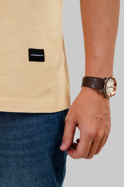 Realm of Senses Beige Oversized Fit T-Shirt Men
