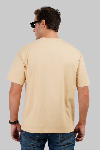 What's Up Haters Beige Oversized Fit T-Shirt Men