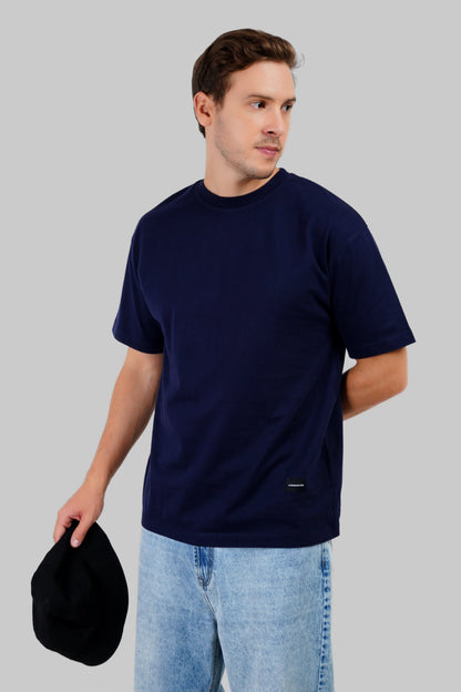 Midnight Monster Navy Blue Oversized Fit T-Shirt Men