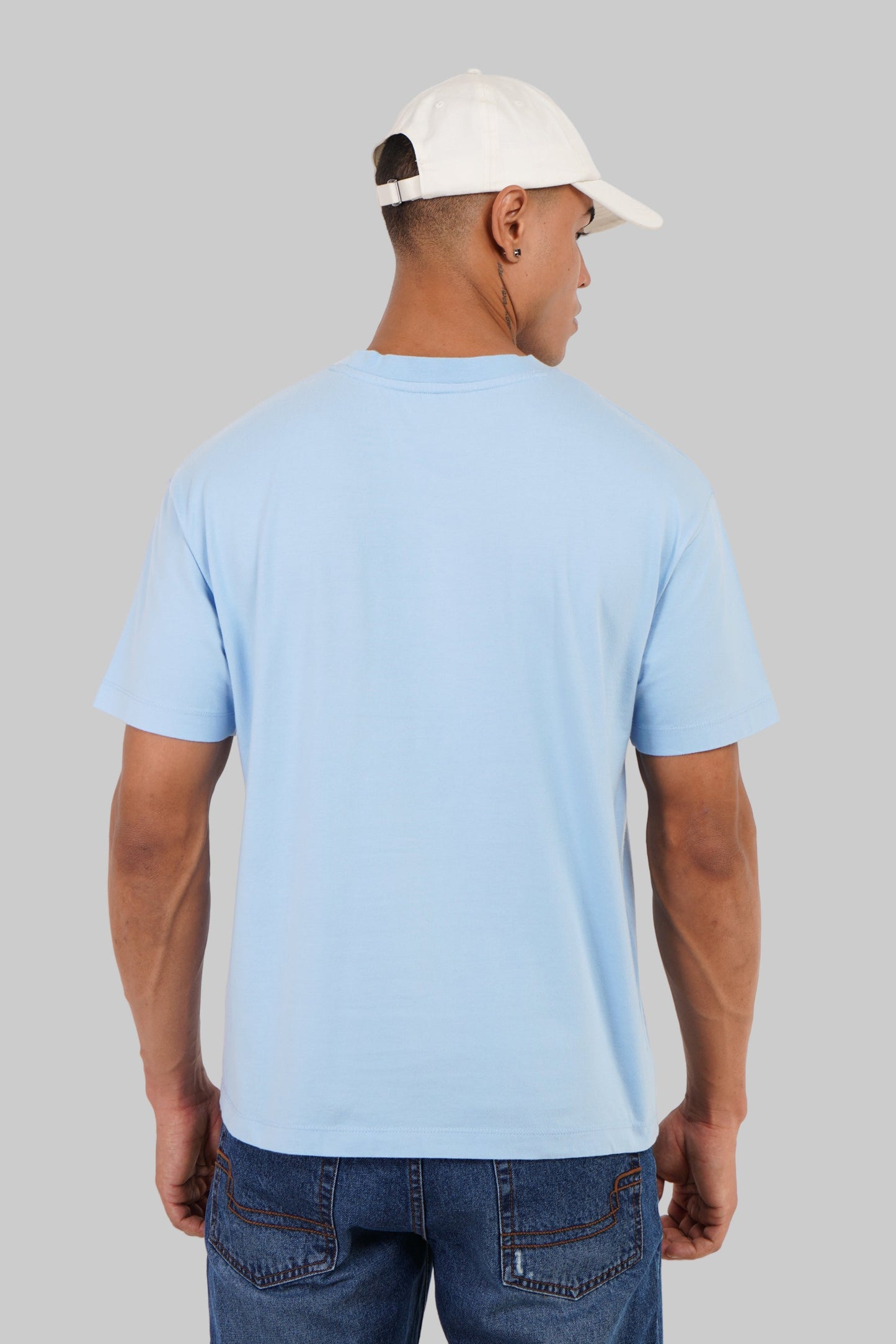 Offline Offgrid Offlimits Sky Blue Oversized Fit T-Shirt Men