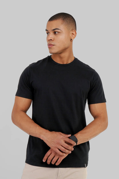 Pack of 3 Regular Fit T-shirts - Black/White/Green