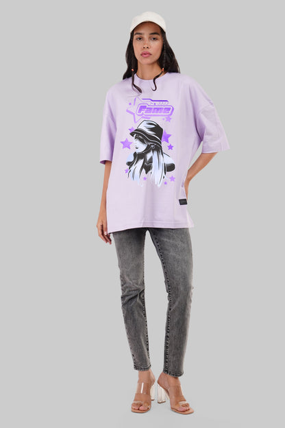 Fame Lavender Baggy Fit T-Shirt Women