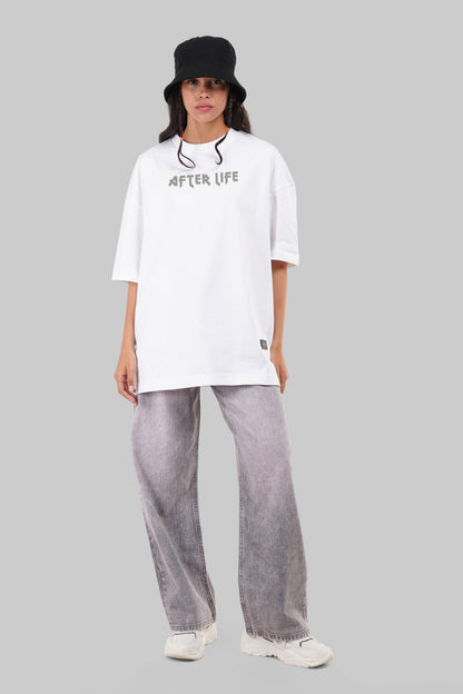 After Life White Baggy Fit T-Shirt Women